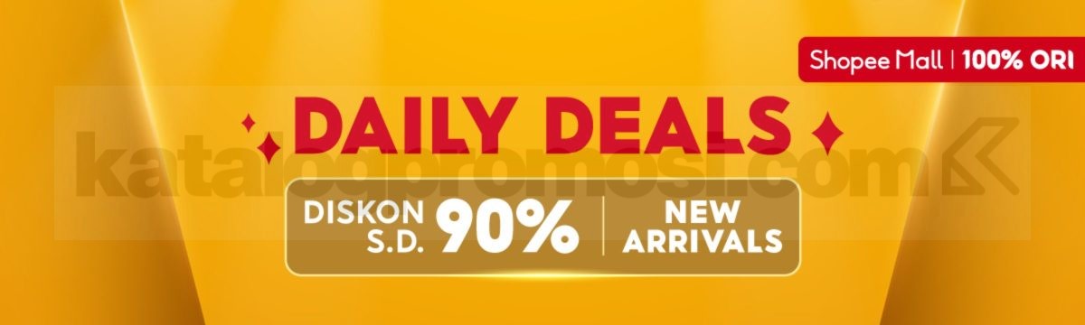 Promo Shopee Mall Daily Deals Diskon hingga 90% Semua Kategori Promo Shopee Mall Daily Deals Januari 2026 diskon hingga 90% semua kategori