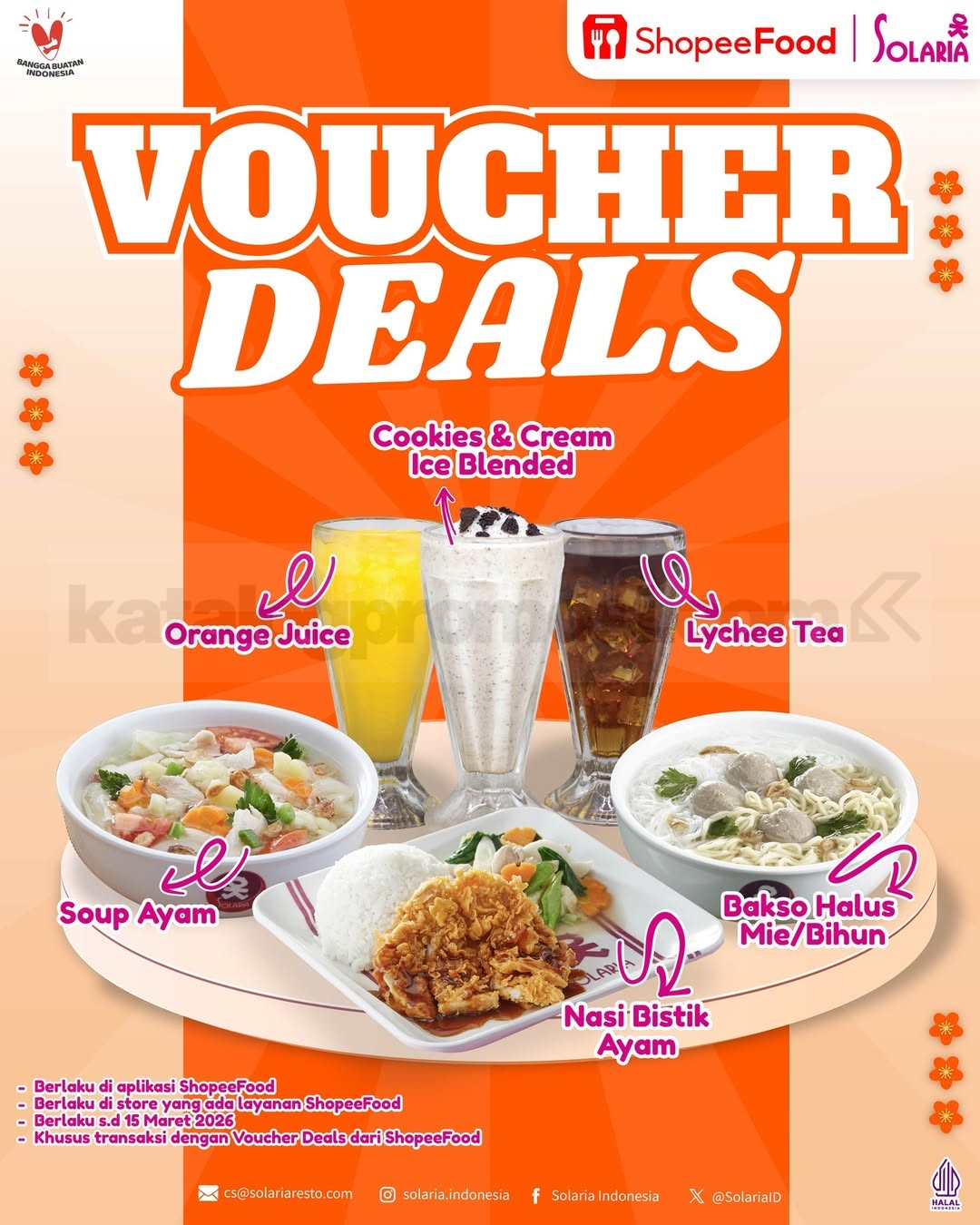 Promo Solaria Voucher Deals ShopeeFood Menu Favorit Promo Solaria Voucher Deals ShopeeFood menu favorit hingga 15 Maret 2026