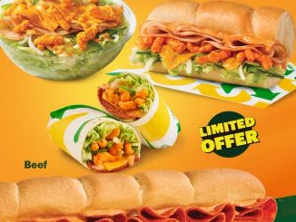 Promo Subway NEW Crunchy Cheesy Cheetos dengan pilihan Chicken atau Beef, thousand island sauce, dan taburan Cheetos