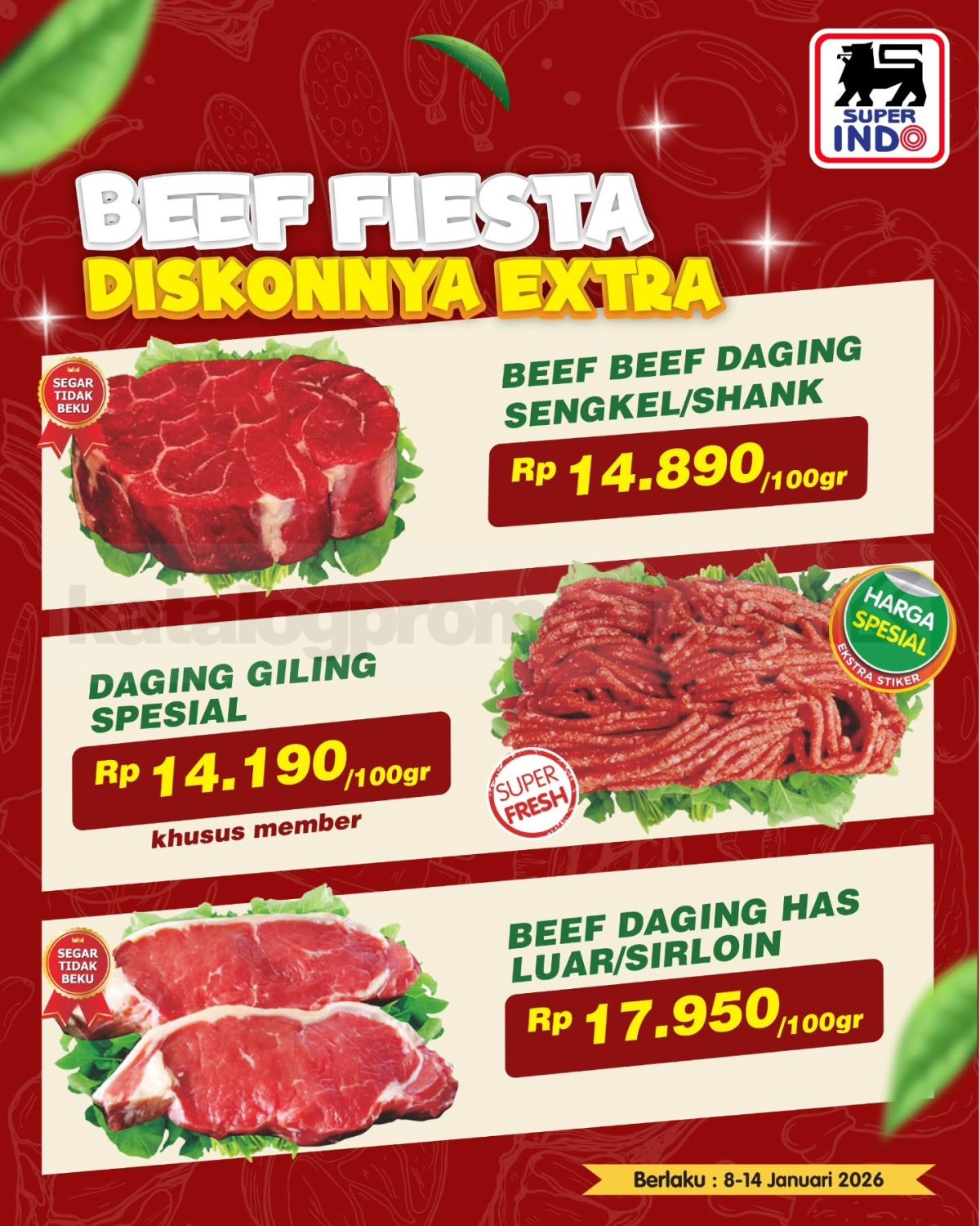 Promo SUPER INDO Beef Fiesta Mulai Rp. 4.490 Promo SUPER INDO Beef Fiesta Mulai Rp. 4.490 1