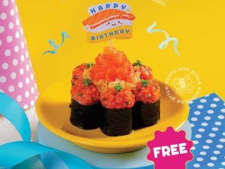 Promo Sushi Go Birthday Treats Gratis Sushi dengan minimum pembelian Rp. 200.000