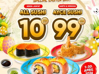 Promo Sushi Mentai SUSHI WAR All Sushi Rp. 10.000 dan AYCE Rp. 99.000 April 2026
