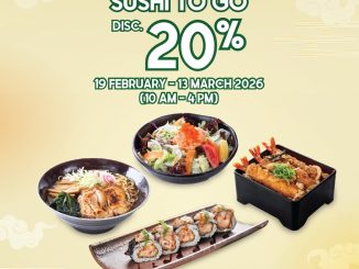 Promo Sushi Tei Takeaway Diskon 20% min Rp300.000 periode 19 Februari - 13 Maret 2026 di Bandung