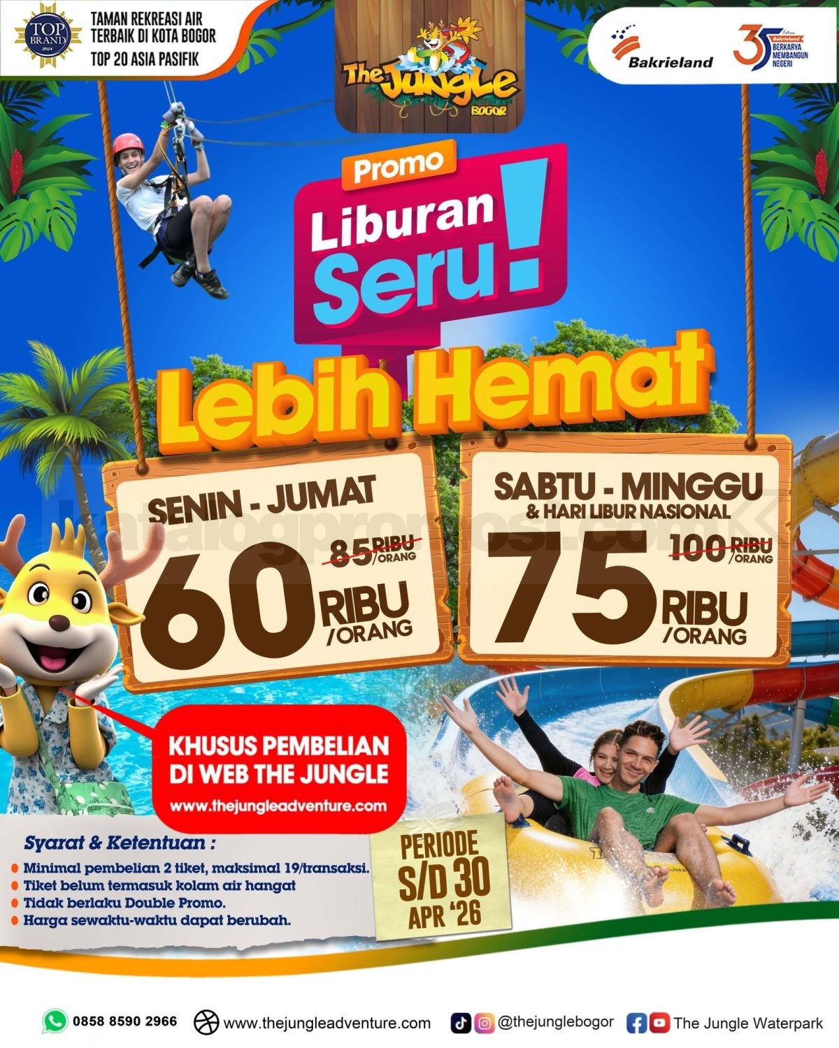 Promo The Jungle Liburan Seru Tiket mulai Rp. 60.000 Promo The Jungle Liburan Seru Tiket mulai Rp. 60.000 1