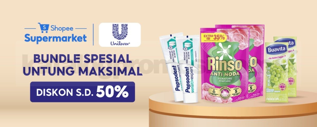 Promo Unilever Shopee Supermarket Bundle Spesial Diskon 50% Promo Unilever Shopee Supermarket Bundle Spesial Diskon 50% belanja kebutuhan harian online