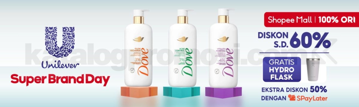 Promo Unilever Super Brand Day Shopee Mall Diskon 60% Promo Unilever Super Brand Day Shopee Mall diskon hingga 60% plus gratis Hydro Flask