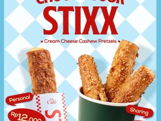 Promo XXI Café STIXX Cream Cheese Cashew Pretzels Rp. 12.000 tersedia satuan dan sharing