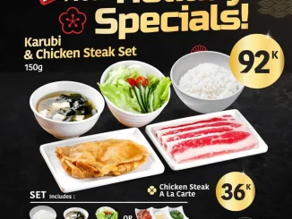 Promo Yakiniku Like New Holiday Specials Set Rp. 92.000 Karubi dan Chicken Steak lengkap
