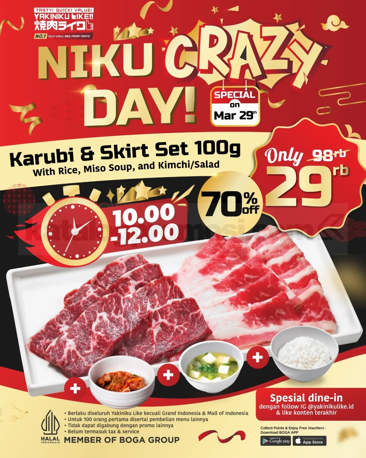 Promo Yakiniku Like Niku Crazy Day Karubi & Skirt Set Rp. 29.000 Promo Yakiniku Like Niku Crazy Day Karubi & Skirt Set Rp. 29.000 1