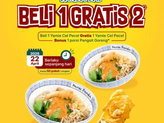 Promo Yamie Panda Panda Day beli 1 gratis 2 Yamie Cel Pecel bonus pangsit goreng