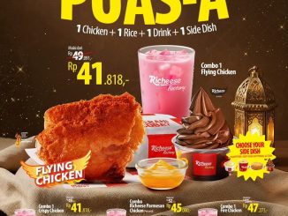 Promo Richeese Factory Combo PUAS-A & PUAS-B mulai Rp. 41.818 paket ayam nasi minuman dan side dish