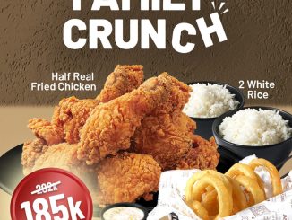 Promo Kyochon Family Crunch Rp. 185.000 dengan paket ayam goreng nasi side dish dan dipping sauce