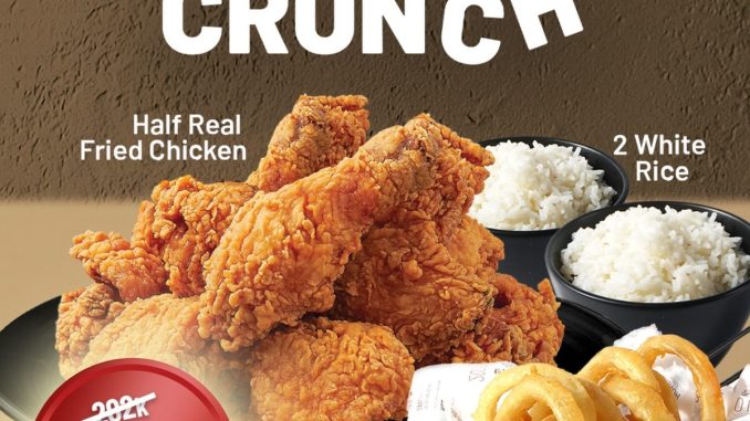 Promo Kyochon Family Crunch Rp. 185.000 dengan paket ayam goreng nasi side dish dan dipping sauce