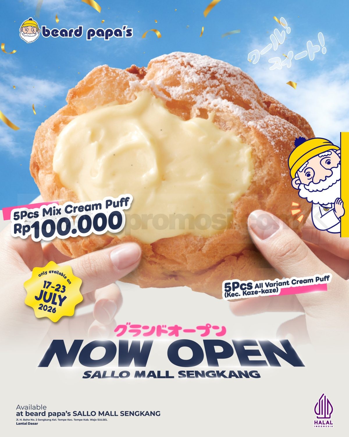 Promo Beard Papa's Grand Opening Sallo Mall mulai Rp. 35.000 Promo Beard Papa's Grand Opening Sallo Mall mulai Rp. 35.000 1