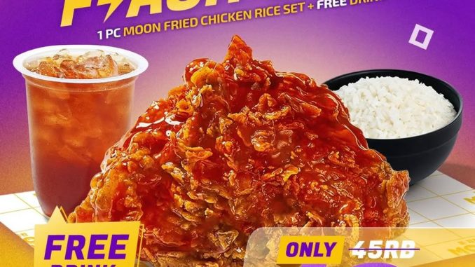Promo Moon Chicken Shopee Flash Sale Rice Set Rp. 19.000 free drink ShopeeFood