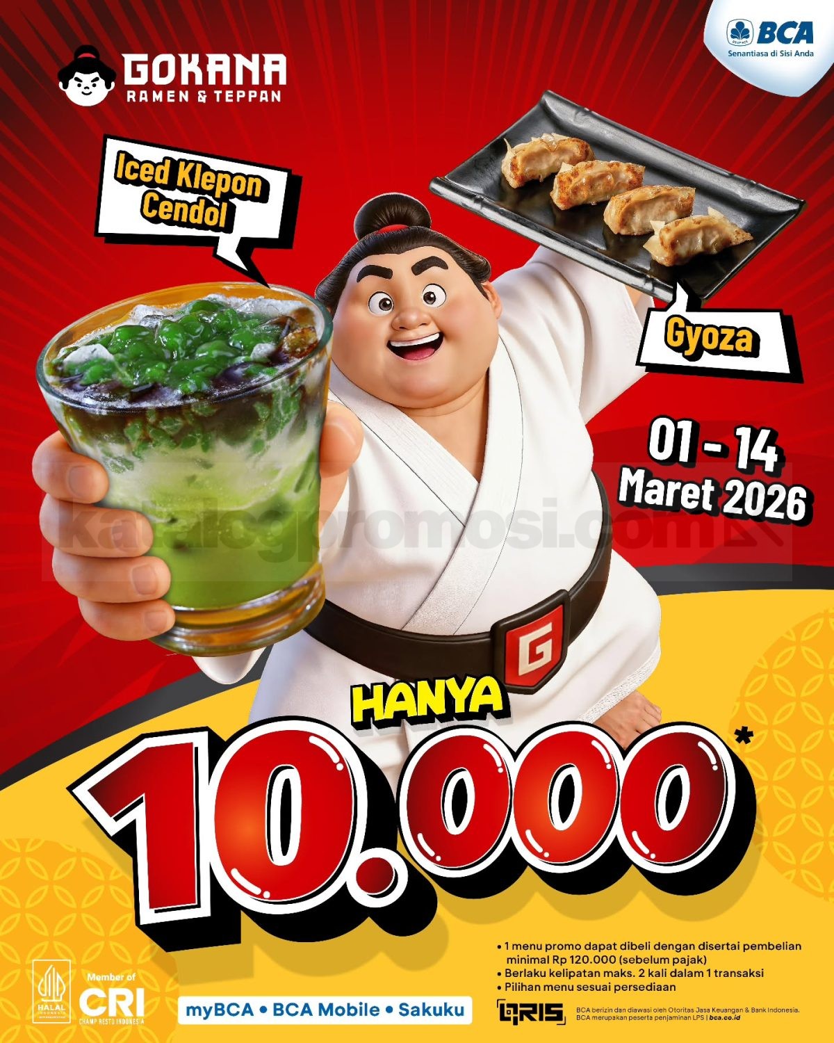 Promo Gokana Ramadan Iced Klepon Cendol atau Gyoza Rp. 10.000 Promo Gokana Ramadan Iced Klepon Cendol atau Gyoza Rp. 10.000 pembayaran QRIS myBCA
