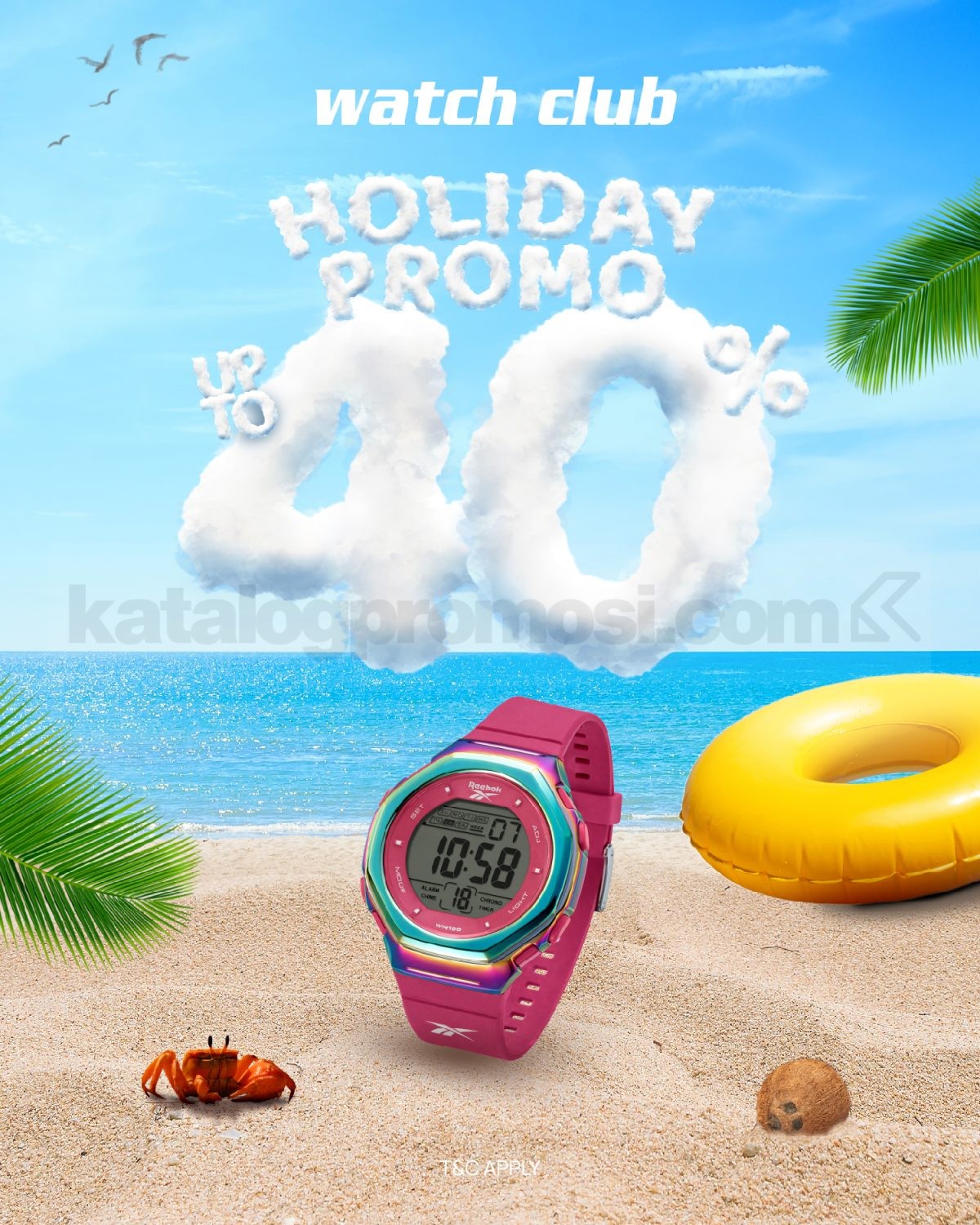 Promo Watch Club Diskon Hingga 40% Promo Watch Club Diskon Hingga 40% untuk koleksi jam tangan pilihan selama periode promo