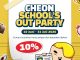 Promo Cheon School's Out Party Diskon 10% untuk pelajar dan mahasiswa di Sun Plaza dengan menunjukkan kartu pelajar atau mahasiswa