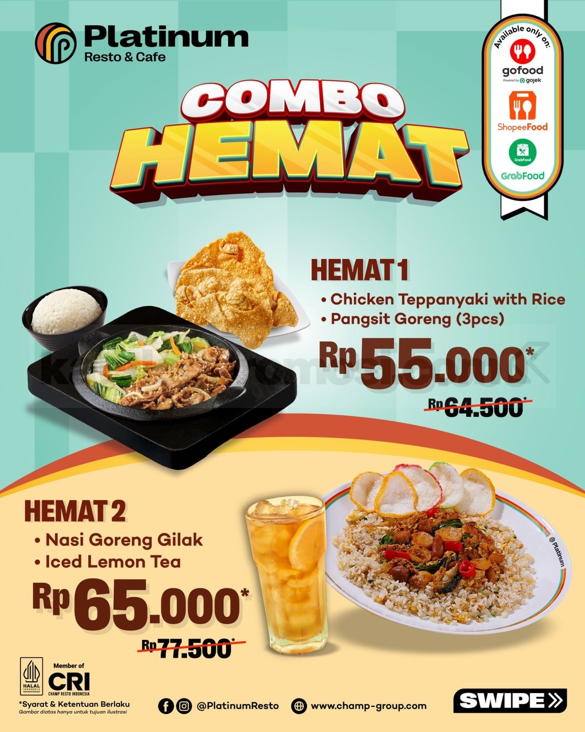 Promo Platinum Resto Combo Hemat mulai Rp.50.000 Promo Platinum Resto Combo Hemat mulai Rp.50.000 1