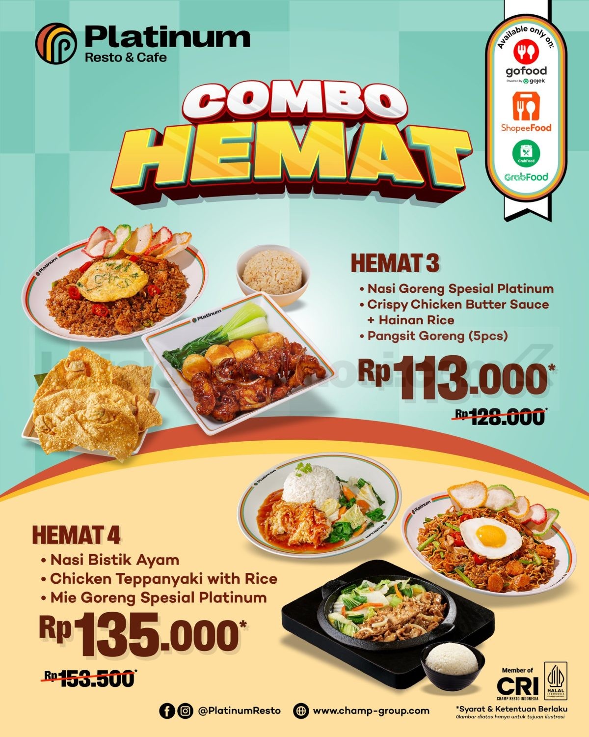 Promo Platinum Resto Combo Hemat mulai Rp.50.000 Promo Platinum Resto Combo Hemat mulai Rp.50.000 2