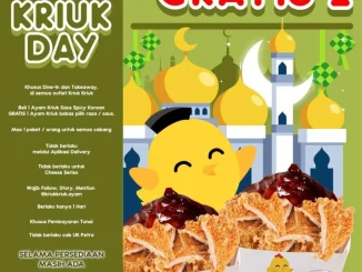 Promo Kriuk Kriuk beli 1 gratis 1 ayam kriuk saus spicy korean tanggal 15 Maret