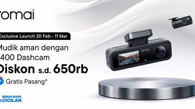 Promo 70mai T400 Dashcam Diskon Rp. 650.000 dengan gratis pasang dan cicilan 0% di Blibli