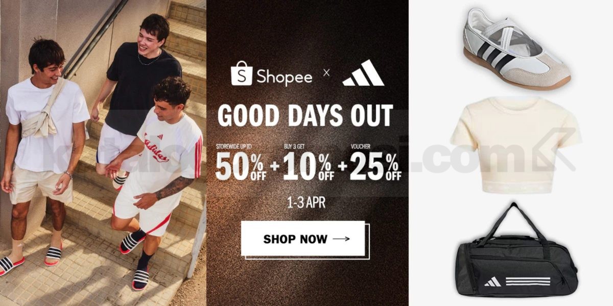 Promo Adidas Good Days Out Diskon hingga 50% + Voucher Promo Adidas Good Days Out Diskon hingga 50% + Voucher April 2026