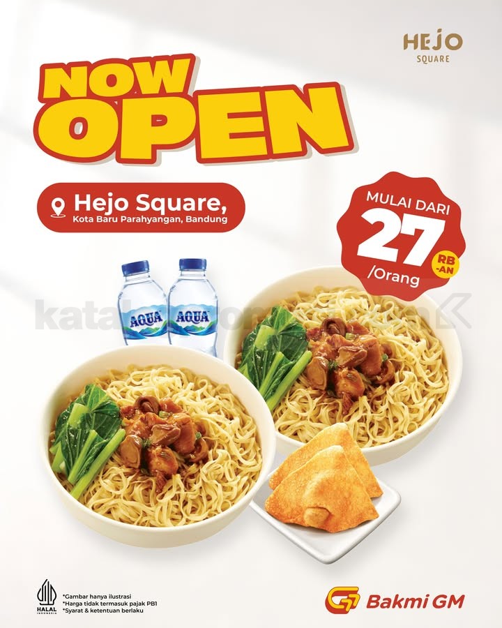 Promo Bakmi GM Opening Hejo Square Paket Mulai Rp. 27.000 Promo Bakmi GM Opening Hejo Square Paket mulai Rp. 27.000 di Bandung