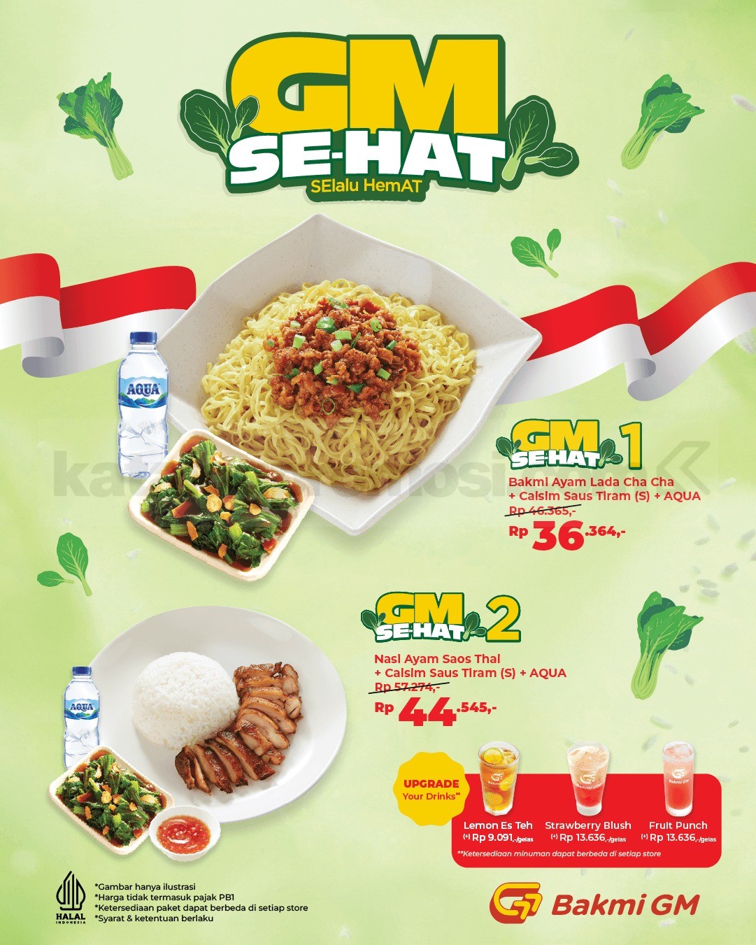 Promo Bakmi GM SE-HAT Mulai Rp 36.364 Promo Bakmi GM SE-HAT mulai Rp 36.364 dengan pilihan paket bakmi dan nasi ayam.