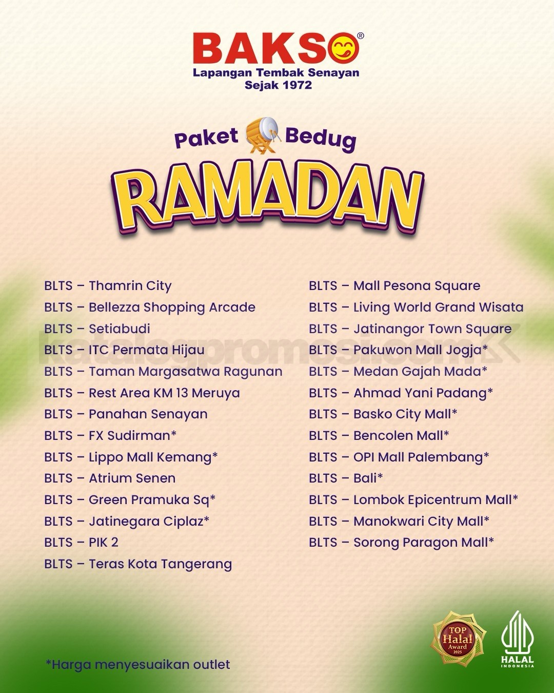 Promo BAKSO Lapangan Tembak Senayan Ramadan mulai Rp. 60.000 Promo BAKSO Lapangan Tembak Senayan Ramadan mulai Rp. 60.000 2