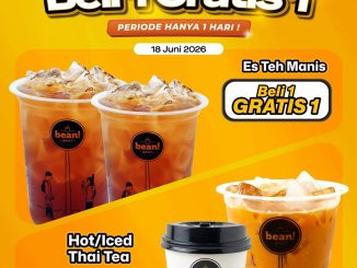 Promo Bean Spot Beli 1 Gratis 1 Es Teh Manis dan Thai Tea berlaku 18 Juni 2026 di Alfamart