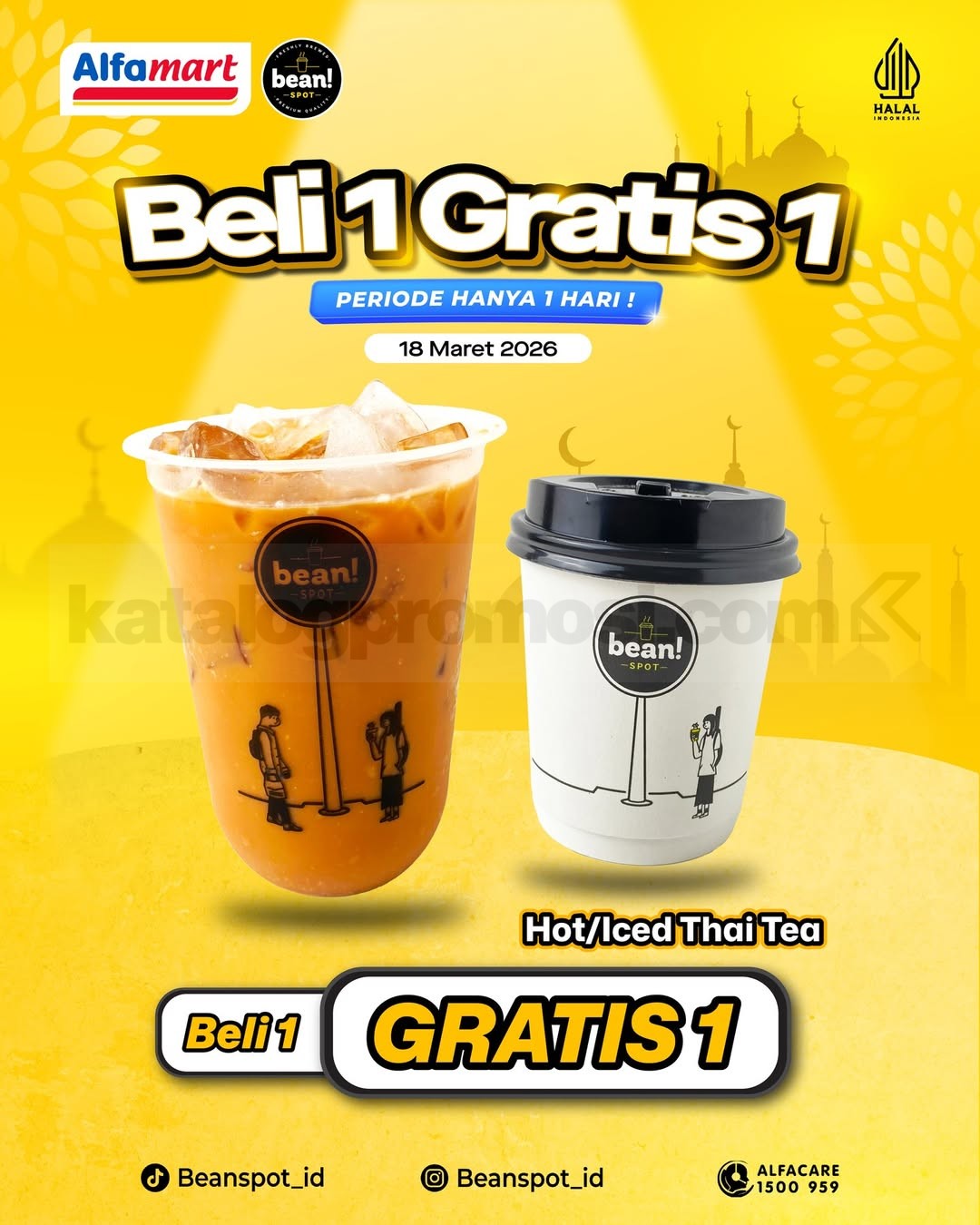 Promo Beanspot Hanya 1 Hari Beli 1 Gratis 1 Promo Beanspot Hanya 1 Hari Beli 1 Gratis 1 Thai Tea iced dan hot minuman hemat