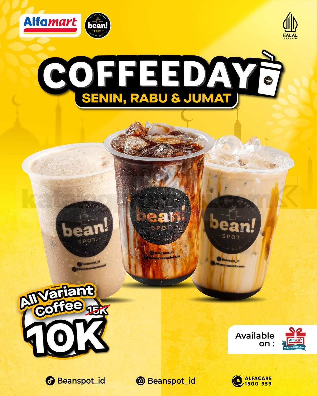Promo Beanspot Coffee Day Semua Varian Kopi Mulai Rp. 10.000 Promo Beanspot Coffee Day Semua Varian Kopi Mulai Rp. 10.000 setiap Senin, Rabu, dan Jumat