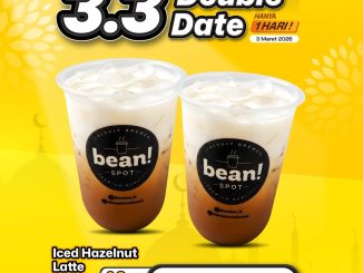 Promo Beanspot Double Date Iced Hazelnut Latte 3 Cup Rp. 30.000 tanggal 3 Maret 2026
