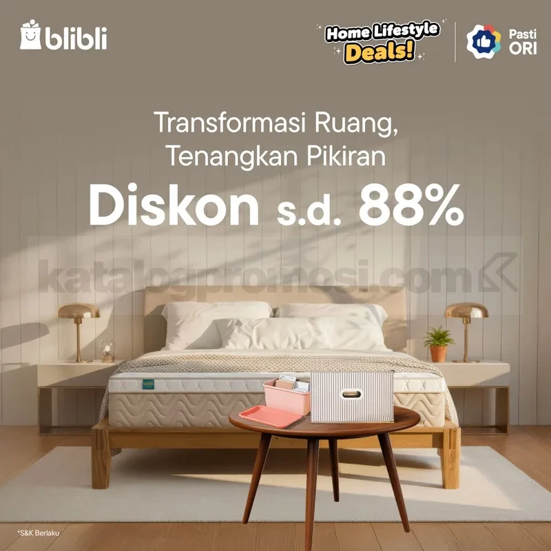 Promo Blibli Home Lifestyle Deals Diskon 88% Promo Blibli Home Lifestyle Deals diskon hingga 88% perlengkapan rumah estetik