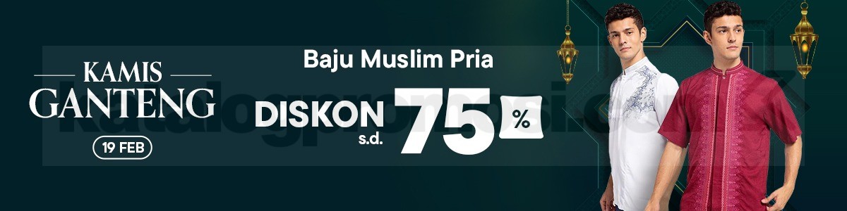 Promo Blibli Kamis Ganteng Baju Muslim Diskon 75% Promo Blibli Kamis Ganteng Baju Muslim Diskon 75% periode 19 Februari 2026