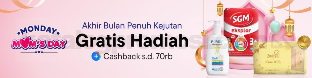 Promo Blibli Monday Mom’s Day Gratis Hadiah Promo Blibli Monday Mom’s Day Gratis Hadiah cashback Rp. 70 ribu produk bayi
