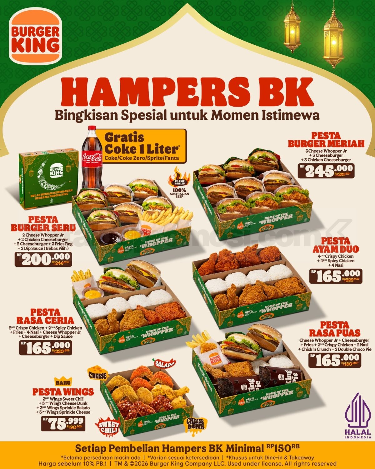 Promo Burger King Hampers BK mulai Rp. 75.999 Promo Burger King Hampers BK mulai Rp. 75.999 dengan berbagai pilihan paket lengkap