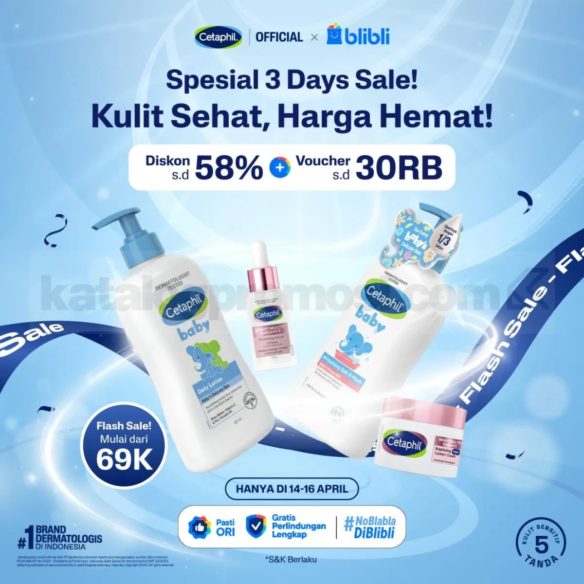 Promo Cetaphil 3 Days Sale Diskon hingga 58% Promo Cetaphil 3 Days Sale Diskon hingga 58% skincare aman untuk kulit sensitif di Blibli
