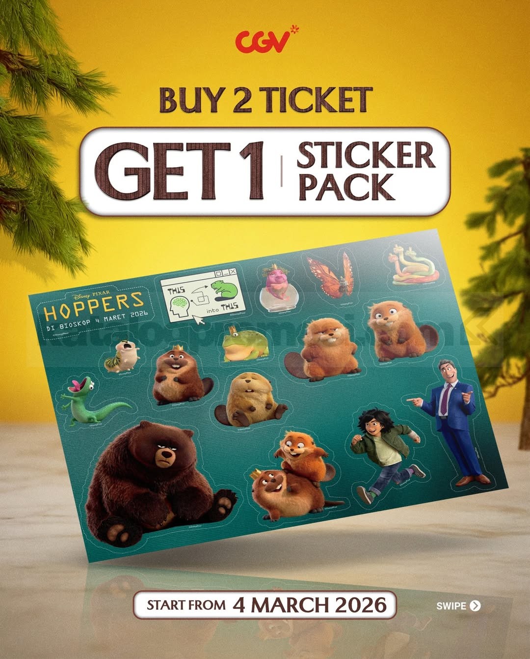 Promo CGV Beli 2 Tiket Hoppers Gratis Sticker Set Promo CGV Beli 2 Tiket Hoppers Gratis Sticker Set dapat 1 pack eksklusif