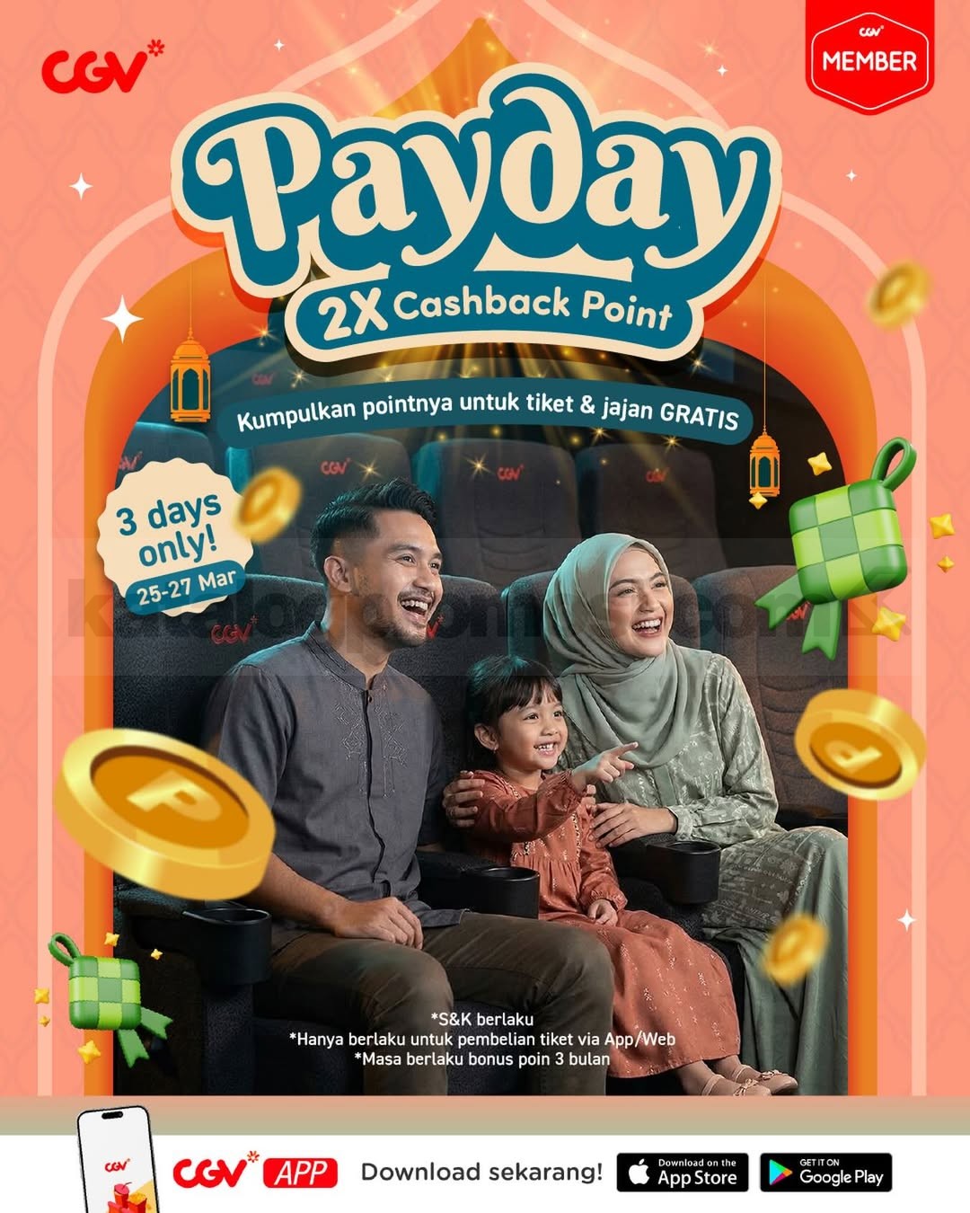 Promo CGV Payday Seru Double Cashback Point Promo CGV Payday Seru Double Cashback Point dapat 2x poin tiket nonton