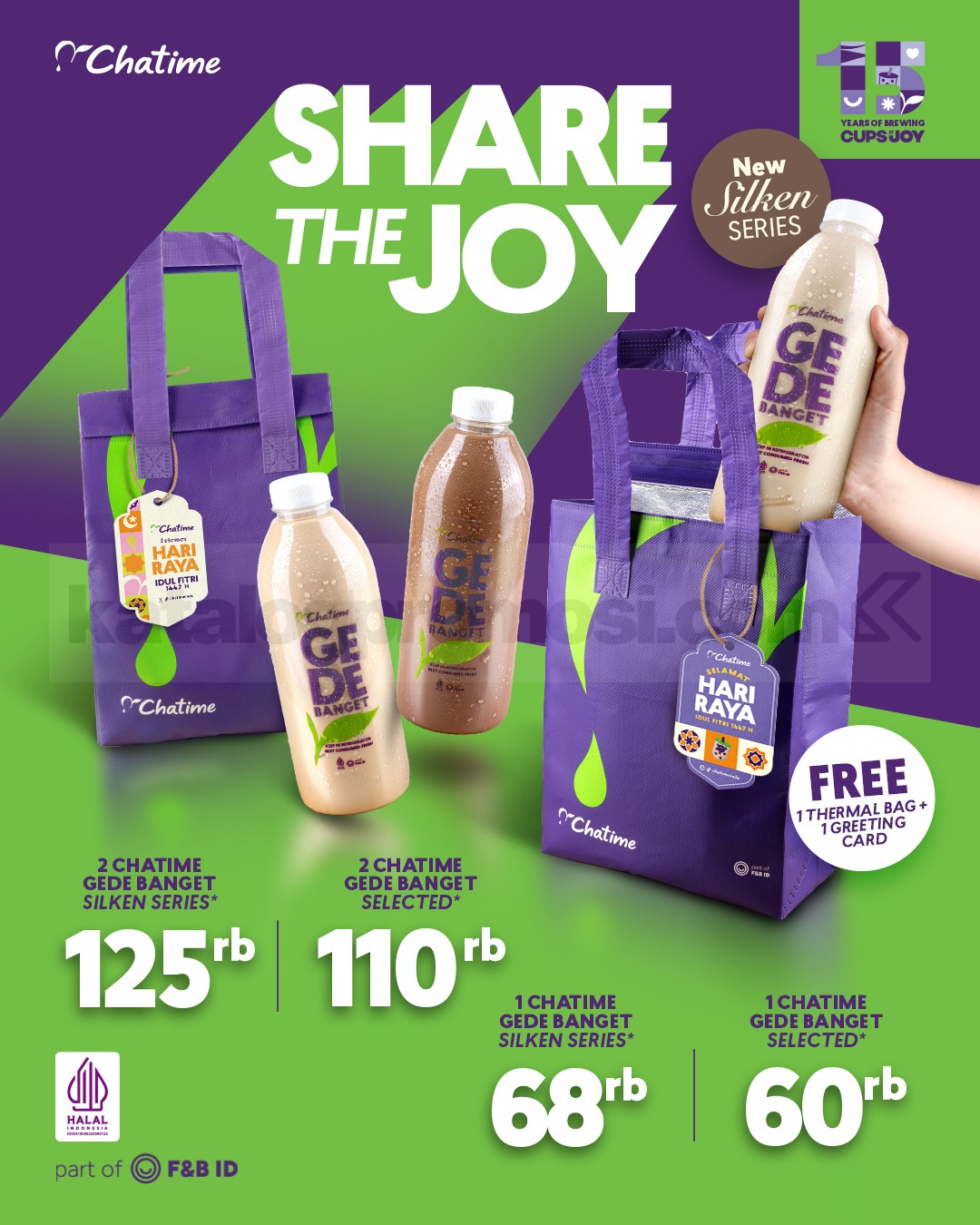Promo Chatime Share The Joy Gede Banget mulai Rp. 60 ribu Promo Chatime Share The Joy Gede Banget mulai Rp. 60 ribu gratis Thermal Bag dan Greeting Card
