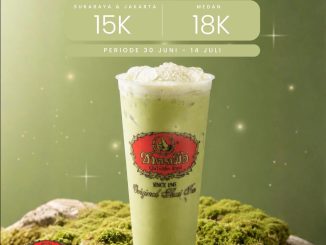 Promo ChaTraMue Matcha Milk Tea mulai Rp. 15.000 di store tertentu periode 30 Juni hingga 14 Juli 2026.
