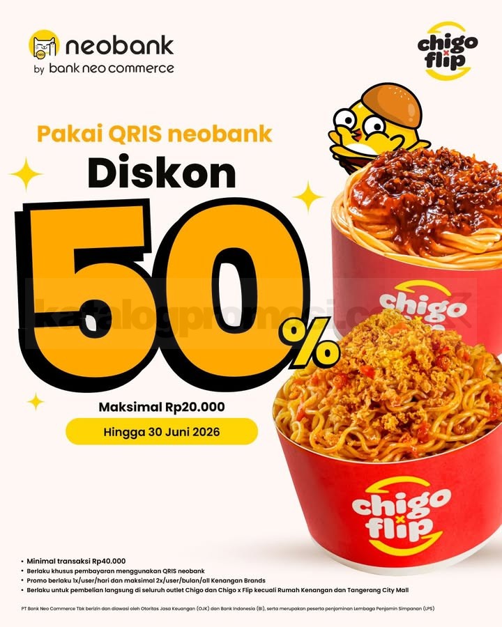 Promo Chigo x Flip Bank Partner Cashback Hingga 50%