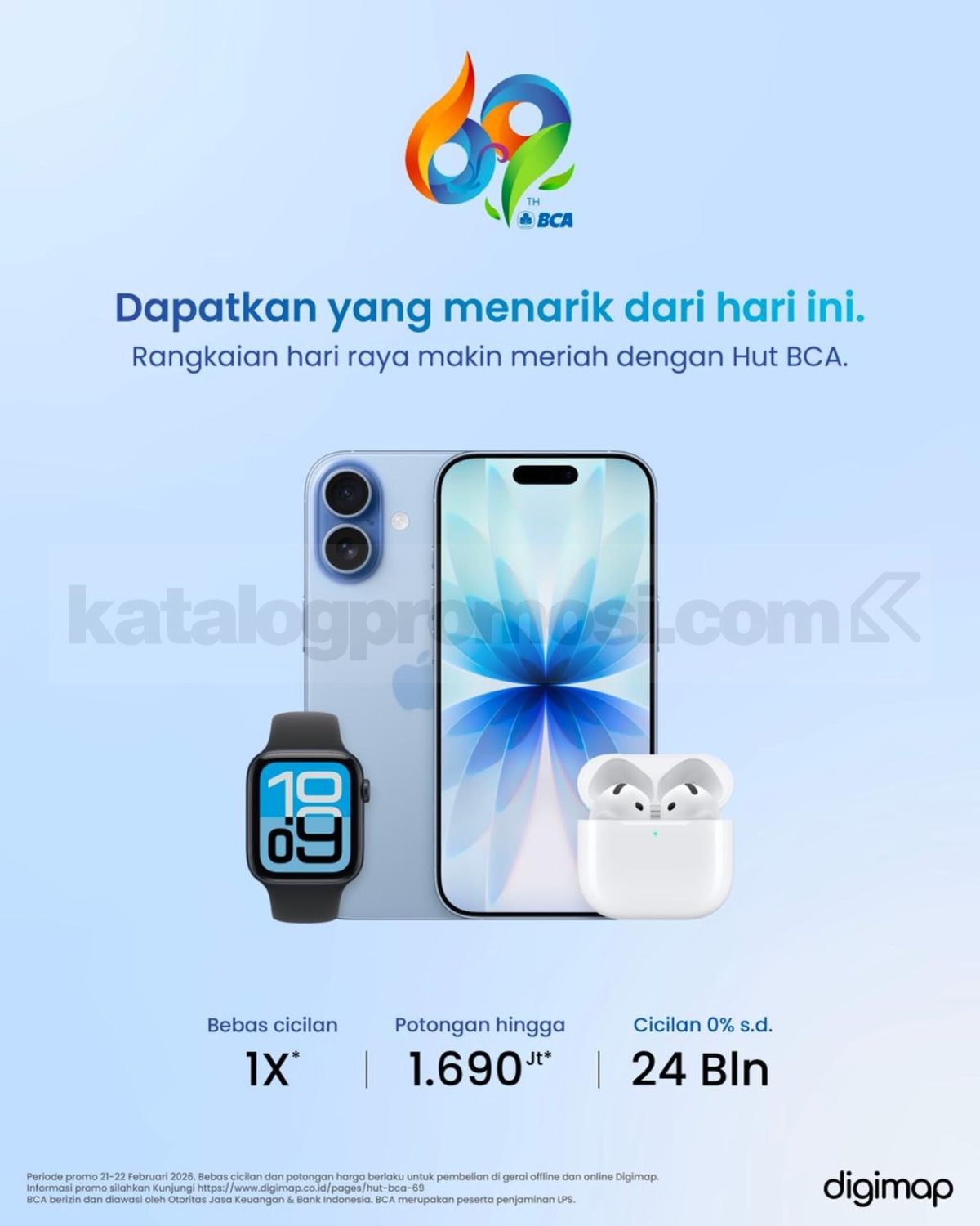 Promo Digimap HUT BCA 69 Diskon Rp. 1.690.000 Promo Digimap HUT BCA 69 Diskon Rp. 1.690.000 periode 21 – 22 Februari 2026 Kartu Kredit BCA
