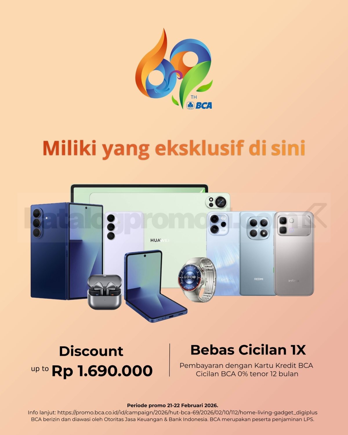 Promo Digiplus HUT BCA 69 Diskon Rp. 1.690.000 Promo Digiplus HUT BCA 69 Diskon Rp. 1.690.000 periode 21 β 22 Februari 2026 Kartu Kredit BCA