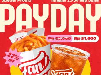 Promo Fan Fries Payday Combo Curly Fries dan Iced Lychee Tea Rp. 51.000