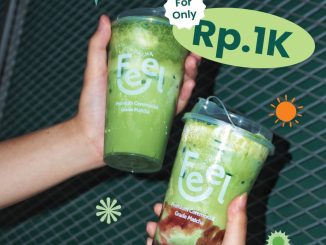 Promo Feel Matcha Upgrade Lactose Free +Rp. 1.000 hingga 30 Juni 2026 untuk penggantian susu matcha di outlet Feel Matcha