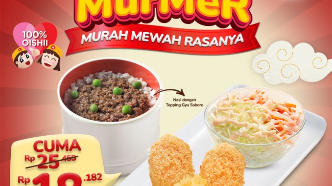 Promo HokBen HOKA MurMeR Menu Lengkap Rp. 18.182 pilihan paket nasi Gyu Soboro dan fried menu