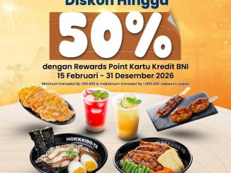 Promo Hokkaido-Ya Diskon 50% pakai BNI Rewards Point hingga 31 Desember 2026